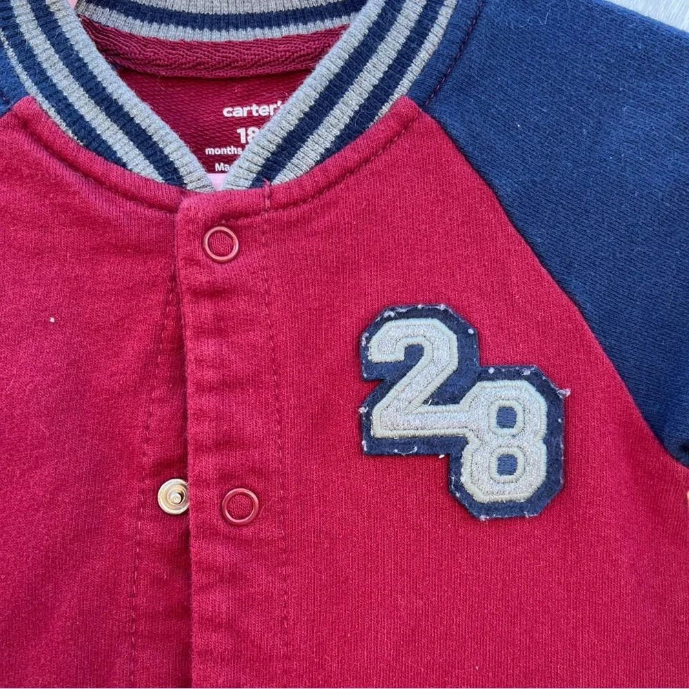 Carter's‎ Varsity Snap-Up Romper - Maroon